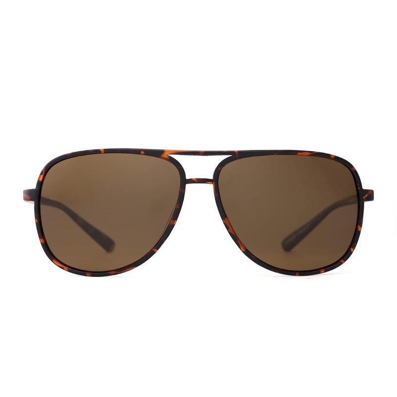 JM Retro Polarized Aviator Sunglasses for Men Women Tangle Free Oversized Plastic Sunglasses UV400 Protection (Tortoise/Polarized Brown) - Image 3